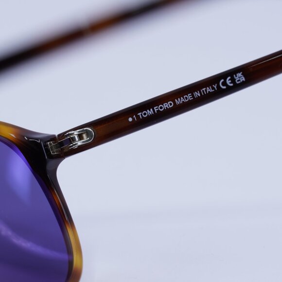 🕶️ New Tom Ford Prescott FT1027 56V Sunglasses - Havana Frame, Blue Lenses - Picture 7 of 8